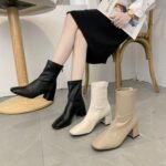 women's thick heel medium heel boots women - Image 3