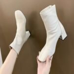 women's thick heel medium heel boots women - Image 2