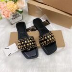 outdoor wear square head women's shoes slippers