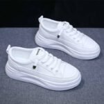 new leather panel shoes breathable sports casual shoes Korean style outdoor fashion travel shoes women - Image 7