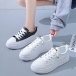 new leather panel shoes breathable sports casual shoes Korean style outdoor fashion travel shoes women - Image 5