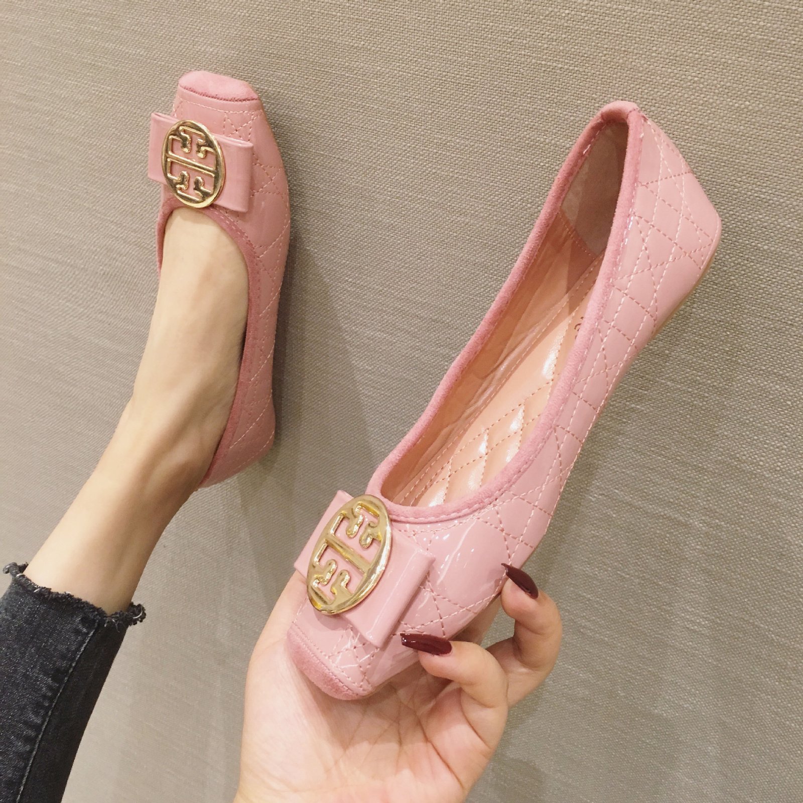 O1CN01FT7Fqm2MAximoaLtb_!!2219209049788-0-cib spring bean shoes pregnant women's one-step low-mouth driving shoes all-match for all seasons - Image 1