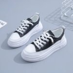 new leather panel shoes breathable sports casual shoes Korean style outdoor fashion travel shoes women - Image 4