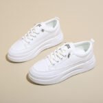 new leather panel shoes breathable sports casual shoes Korean style outdoor fashion travel shoes women - Image 3