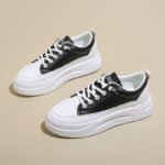 new leather panel shoes breathable sports casual shoes Korean style outdoor fashion travel shoes women - Image 2
