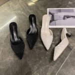 r new Baotou semi-drag versatile fashion pointed thin with high-heeled shoes - Image 2