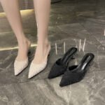 r new Baotou semi-drag versatile fashion pointed thin with high-heeled shoes - Image 3