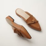 Summer New Style Pointed Toe Half Slippers Women's Outer Wear Mueller Shoes Flat Low Heel Half Shoe Sandals