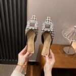 Summer Non-heel Lazy Shoes Women's Pointed Toe Flat Heel Outwear Half-drag Chanel Style Women's Shoes - Image 2