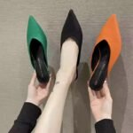 Women's Summer Fashionable Slippers with Pointed Toe, Stiletto Heel, Mules, Versatile, Perfect for Wearing - Image 8