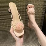 37 SIZE women’s shoes new Chinese cheongsam high heels retro temperament purple rose slippers - Image 2