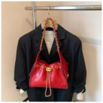 Popular Small Fragrant Style Quilted Chain Bag for Women 2025 New Large Capacity Bucket Bag Single Shoulder Armpit Bag Motorcycle Bag - Image 3