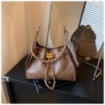 Popular Small Fragrant Style Quilted Chain Bag for Women 2025 New Large Capacity Bucket Bag Single Shoulder Armpit Bag Motorcycle Bag - Image 2
